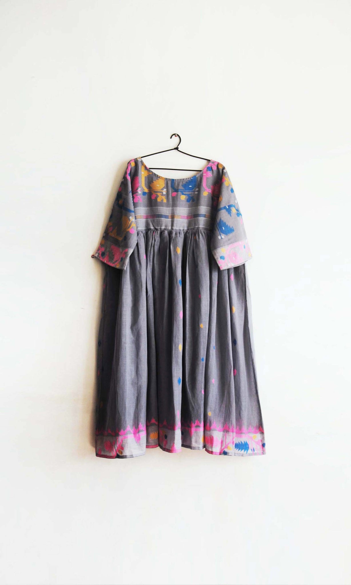 y20 Jamdani Angarkha Dress | Hand Woven Cotton | Sizes : Small, Medium & Large | Click To Find Size Chart | Ready To Ship